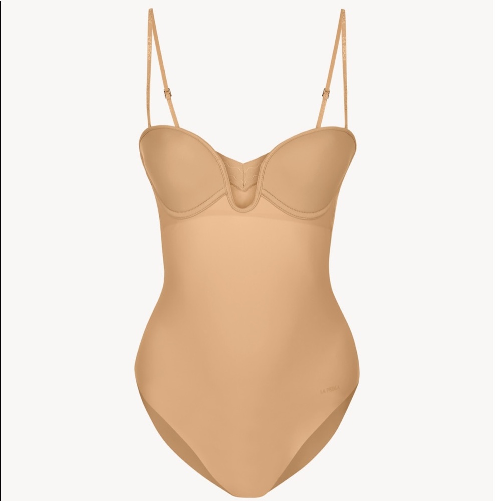 LA PERLA, Second Skin Amaretto Body Suit, Underwired Padded U-Bra, 32B